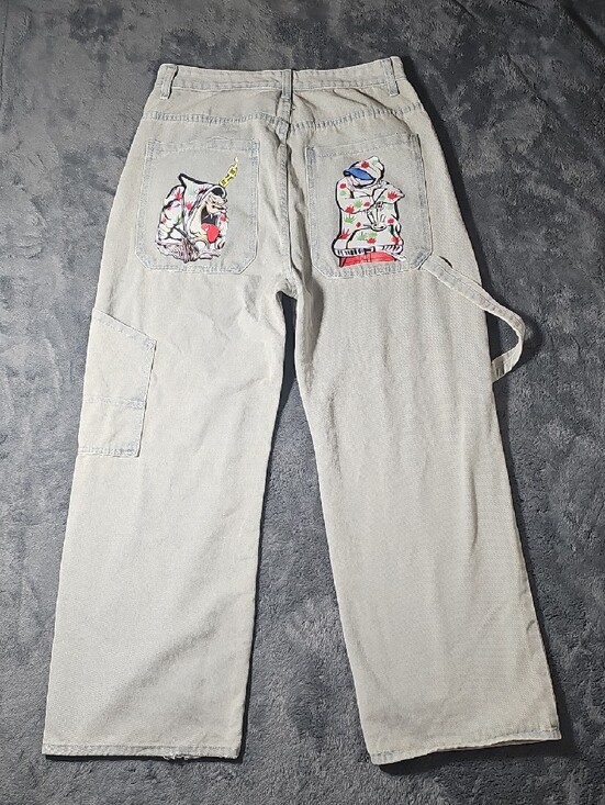 Other - Y2K Streetwear Graffiti Graphic Light Wash Denim Jeans Size XL